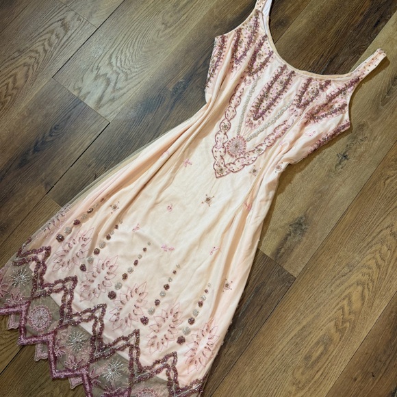 Vintage Dresses & Skirts - Vintage Y2K Beaded Dress Vintage Beaded Dress Fairy Mesh 20’s Flapper Dress Prom